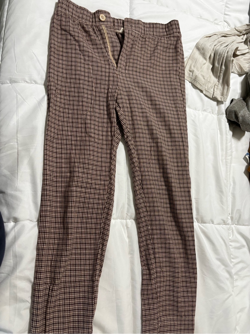Sky and Sparrow Brown Plaid Chinos